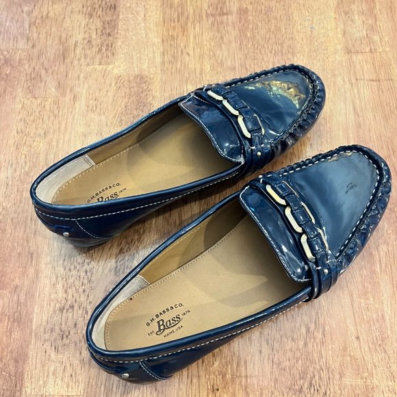 Bass blue patent leather loafers size 8.5 - Picture 3 of 6
